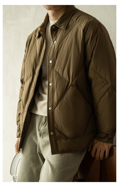 Chaqueta de Invierno Acolchada para Hombre con Cuello Tipo Camisa - Image 28