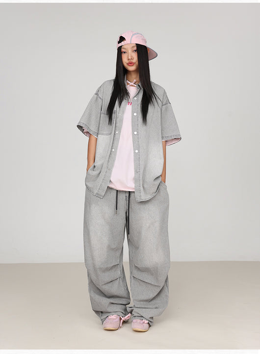 Conjunto Hip Hop Urbano: Camisa y Pantalón Denim Estilo Callejero - Image 25