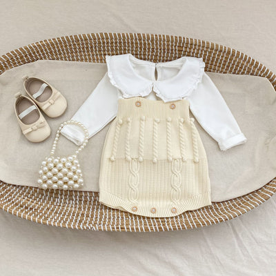 Conjunto de Dos Piezas: Enterizo Tejido con Bolas de Burbujas y Abrigo para Bebé Niña - Image 43