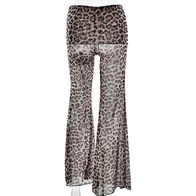 Pantalones Estampado Leopardo y Flores con Malla - Image 44
