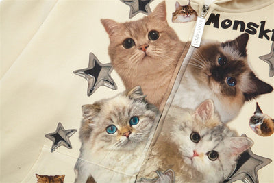 Sudadera Con Capucha Estampado Gato Divertido Unisex - Image 38