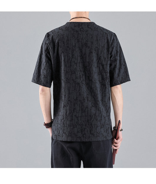 Camiseta Retro Jacquard Cuello Redondo para Hombre - Image 25