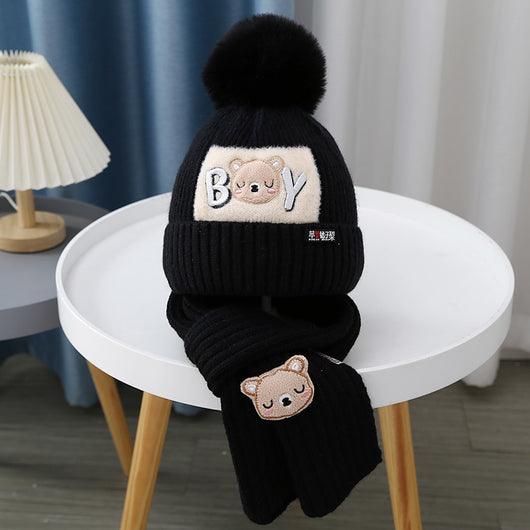 Gorro y Bufanda Tejida para Bebé - Conjunto Osito Calientito - Image 39