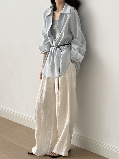Pantalón Drapeado Slim Cintura Alta con Pierna Ancha - Image 14