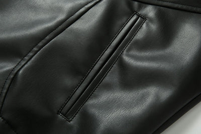 Chaqueta de Cuero Estilo Retro Americano con Detalles de Tartán - Image 38