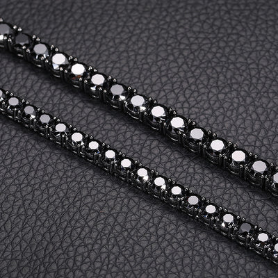 Cadena de Tenis Plata S925 Moissanita Negra - Collar Hip Hop para Hombre - Image 11