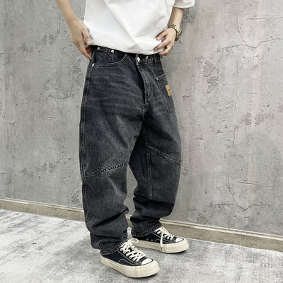 Pantalones Cargo Vaqueros Retro Lavado Pesado con Diseño de Bolsillos Oblicuos - Image 73
