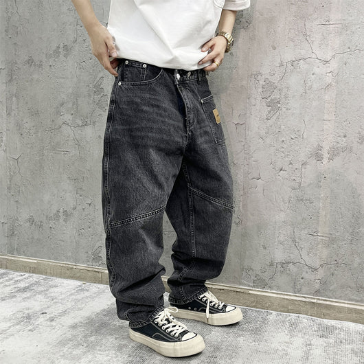 Pantalones Cargo Vaqueros Retro Lavado Pesado con Diseño de Bolsillos Oblicuos - Image 73