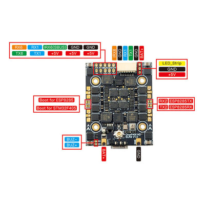 Controlador de Vuelo 3 en 1 con Puerto Serial y Receptor ELRS 2.4GHz - Image 12
