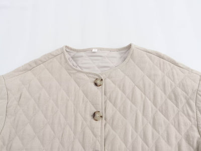Chaqueta de Otoño e Invierno en Mezcla de Lino y Algodón para Mujer - Image 14