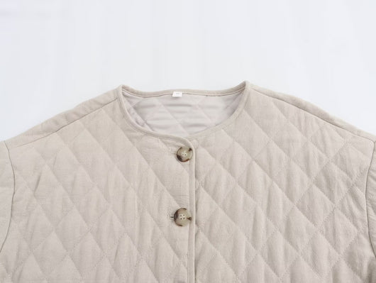 Chaqueta de Otoño e Invierno en Mezcla de Lino y Algodón para Mujer - Image 14