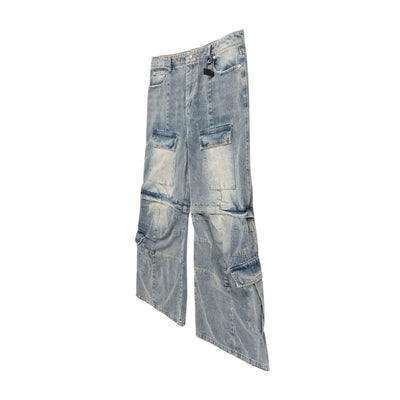 Overol Denim Vintage Desgastado con Bolsillos Múltiples y Doble Uso - Image 35