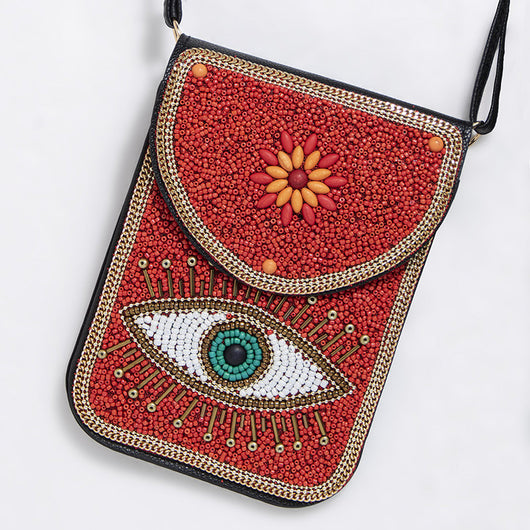 Bolsa Bohemia para Celular con Cuentas y Concha Marina - Image 95