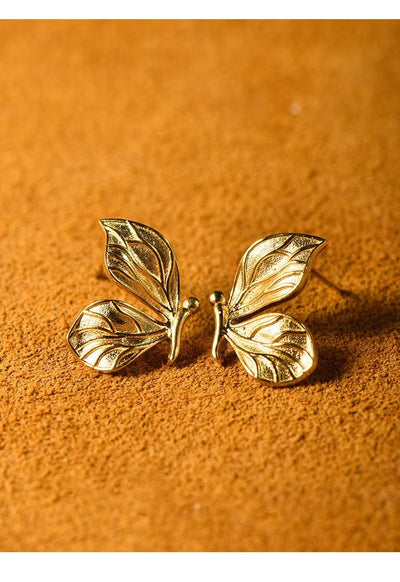 Aretes Mariposa en Oro 18K con Hoja Amarilla - Diseño Personalizado Étnico - Image 9