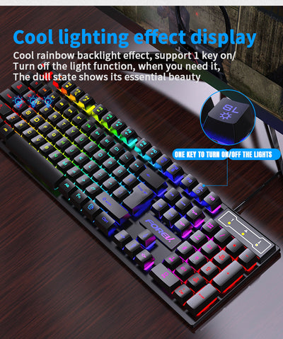Teclado Retroiluminado 104 Teclas para Gamers con Ratón Portátil - Image 25
