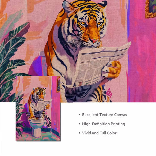 Póster Divertido de Tigre en el Baño - Decoración de Pared Original - Image 11