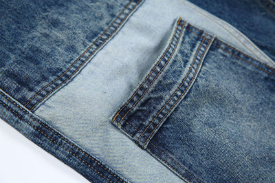Jeans Vintage Deconstruido con Parches Pesados Lavado Retro - Image 16