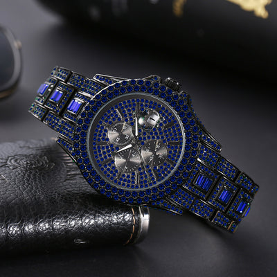 Reloj Hombre Hip Hop Cristales Brillantes Luminoso Cuarzo Multicolor - Image 20