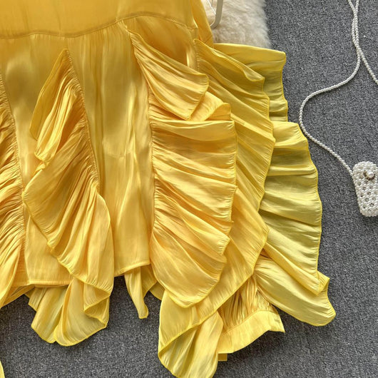 Blusa Larga de Gasa con Volantes Irregulares y Mangas Largas - Image 22