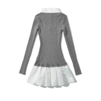 Suéter Preppy Falso Dos Piezas para Otoño e Invierno - Image 27