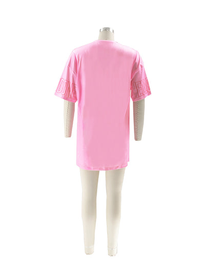 Polera Cuello Redondo Oversized Letras Multicolor Estilo Urbano - Image 70