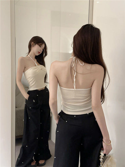 Top Halter Sexy Tubo con Tirantes - Diseño Francés Otoño - Image 14