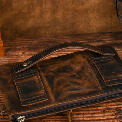 Bolsa de Pecho de Cuero Curtido al Vegetal para Hombre - Estilo Viajero - Image 58