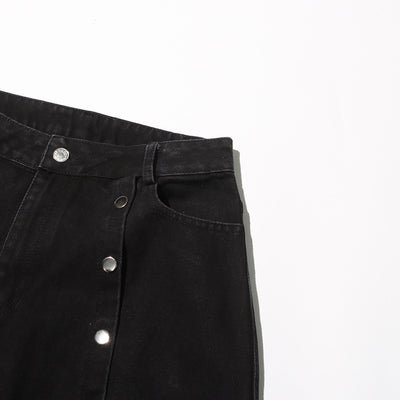 Jeans Talle Alto Irregular con Botones Desmontables - Image 24