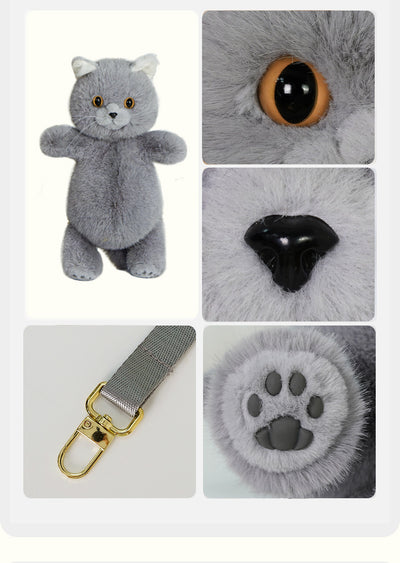 Bolso Bandolera Gato Adorable de Peluche Simulado - Image 13