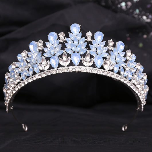 Corona Nupcial de Cristal Verde Brillante con Aleación y Incrustaciones - Image 51