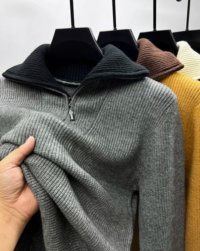 Suéter Abrigo Hombre Invierno Cuello Solapa Alto - Image 12