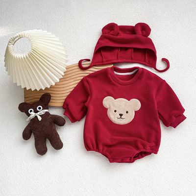 Pijama Enterizo Bebé Osito Cartoon Cálido de Felpa con Capucha - Image 32