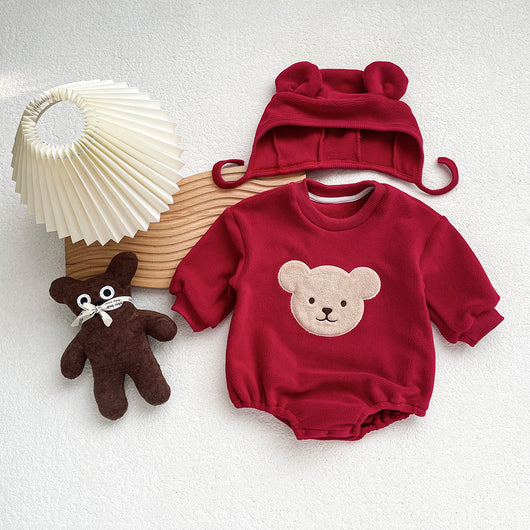 Pijama Enterizo Bebé Osito Cartoon Cálido de Felpa con Capucha - Image 32
