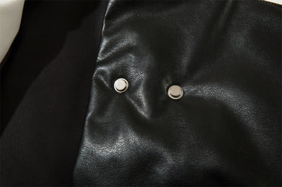 Abrigo Acolchado de Algodón con Cuello Alto y Costuras Irregulares Bicolor - Image 11