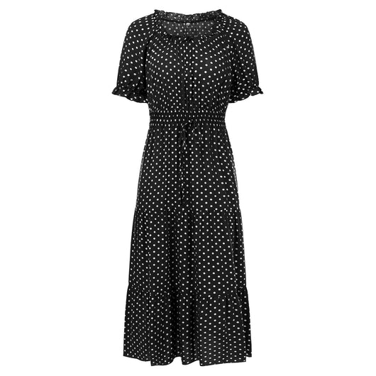 Vestido de Verano Lunares Verde Chifón Europeo - Image 45