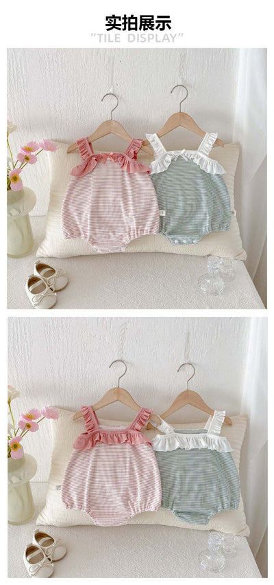 Jumpsuit Niña Verano Rayas con Volantes sin Mangas - Image 14