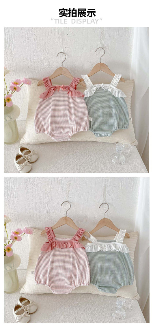 Jumpsuit Niña Verano Rayas con Volantes sin Mangas - Image 14