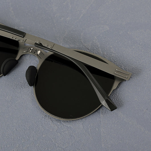 Gafas de Sol Vintage Plegables para Hombre en Acero Inoxidable - Image 23