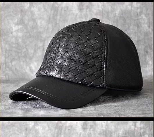 Gorra de Beisbol Invierno Cuero Genuino Piel de Cabra para Hombre - Image 30