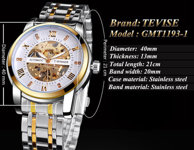 Reloj Mecánico Impermeable con Diseño Calado para Hombre - Image 13