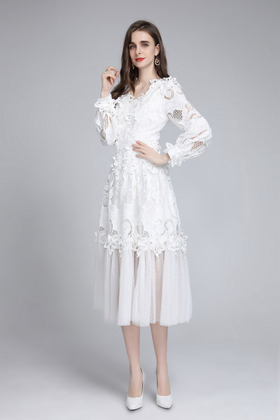 Vestido Hueco Bordado Cintura Esbelta para Mujer - Image 18
