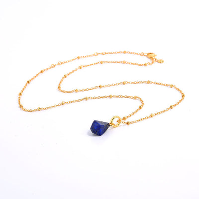 Collar Geométrico Ágata Azul Oro Natural con Ojo de Tigre 3D - Image 34
