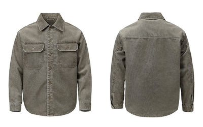 Camisa de Trabajo Pana Lavada Multi-Bolsillos Hombre - Versátil y Durable - Image 25