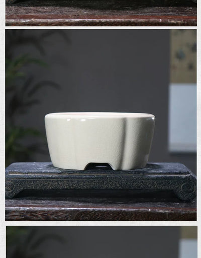 Maceta de Barro Púrpura Estilo Chino con Patrones Geométricos para Bonsái - Image 13