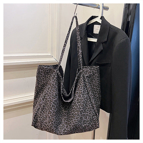 Bolso Retro de Hombro Estampado Leopardo con Textura Casual - Image 11