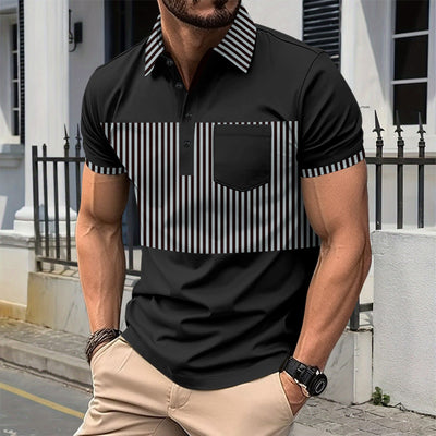 Polo Casual Hombre con Rayas y Costuras Contrastantes - Image 20