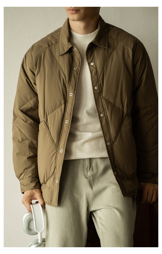 Chaqueta de Invierno Acolchada para Hombre con Cuello Tipo Camisa - Image 24