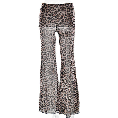 Pantalones Estampado Leopardo y Flores con Malla - Image 30