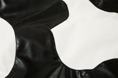 Abrigo Acolchado de Algodón con Cuello Alto y Costuras Irregulares Bicolor - Image 25