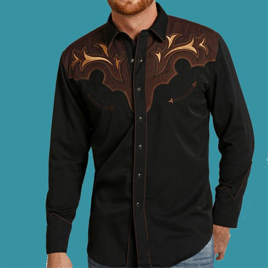 Camisa Suelta Estampada Estilo Western Americano - Image 38